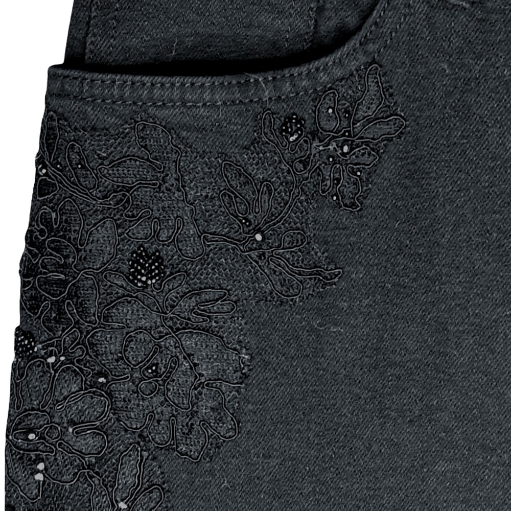Lauren Jeans Co Ralph Lauren Black Embellished Wide Leg Jeans 12P